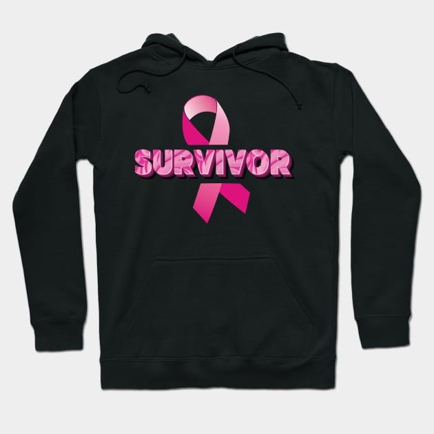 Pink Ribbon for Breast Cancer Awareness - Survivor Hoodie by sparkling-in-silence